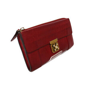 Chloe zipper L bifold leather red wallet